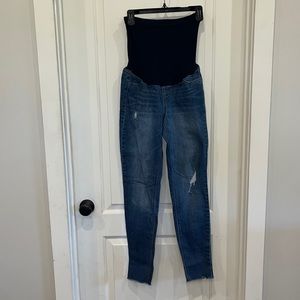Avah Maternity Cuffed Skinny Jean Fray Trim